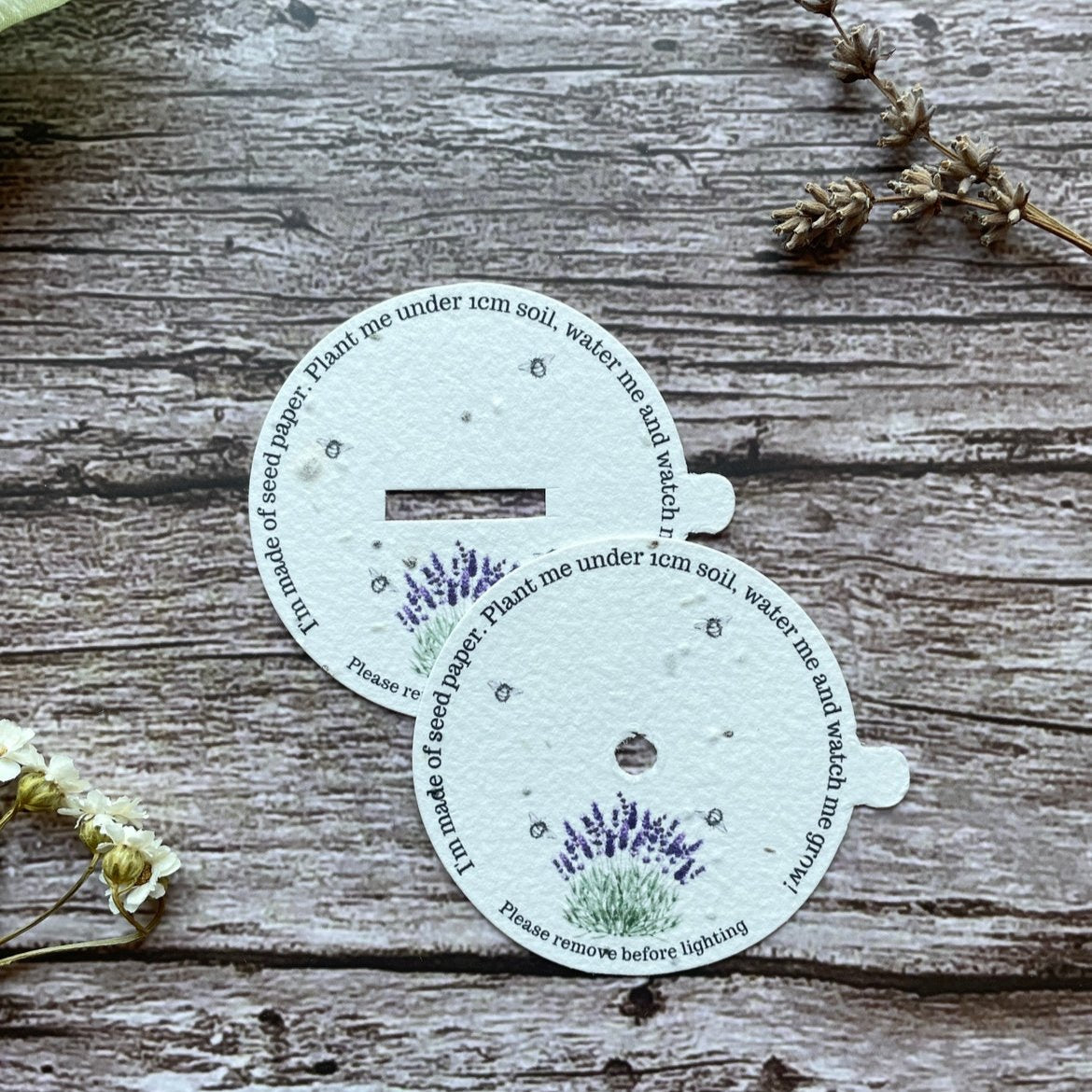 close-up-of-lavender-plantable-candle-dust-cover-wildflower-design-alakartcreations