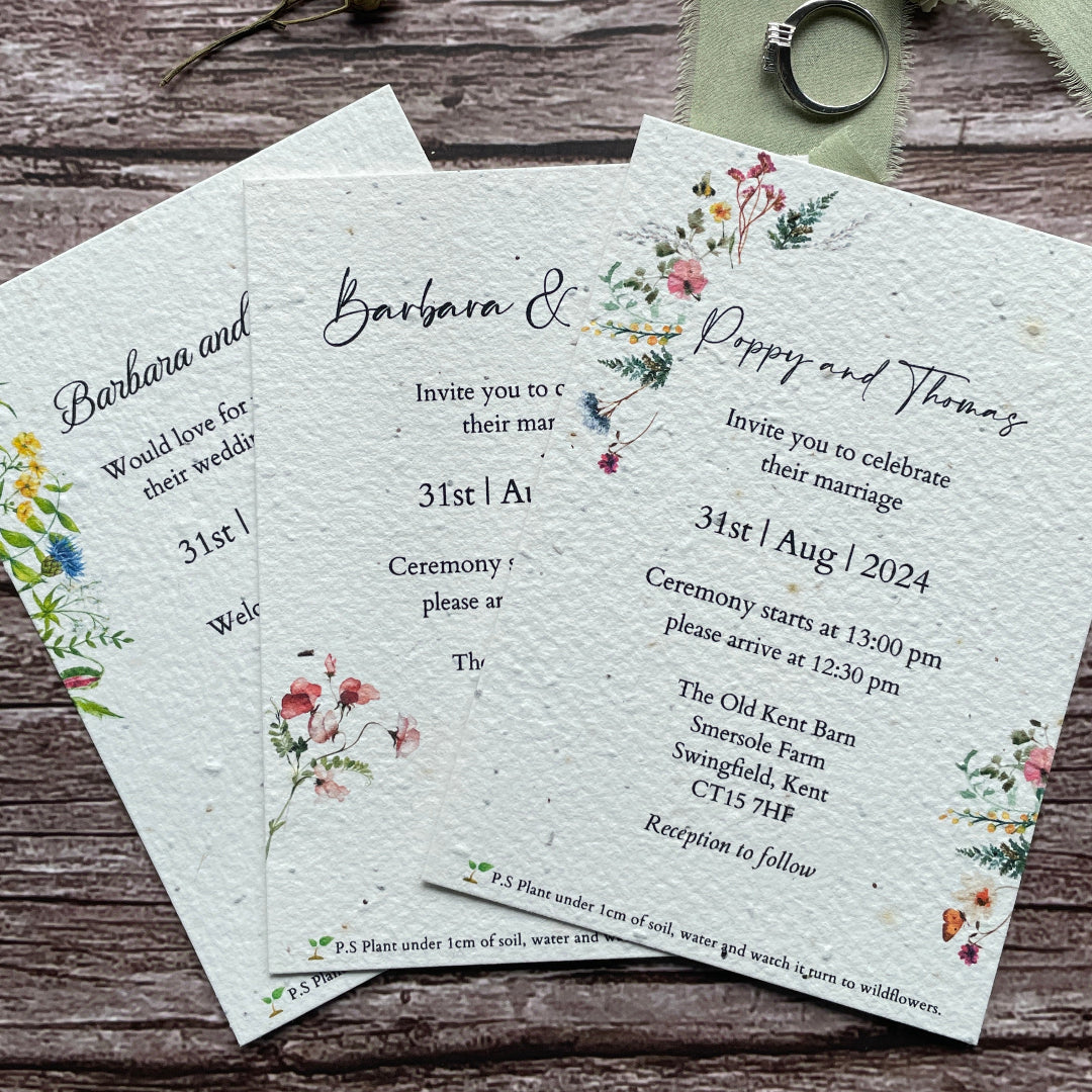 A La KArt Creations main invitations, promoting their wedding stationery range and the different themes available