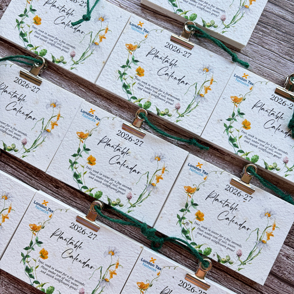A set of plantable calendars labeled &