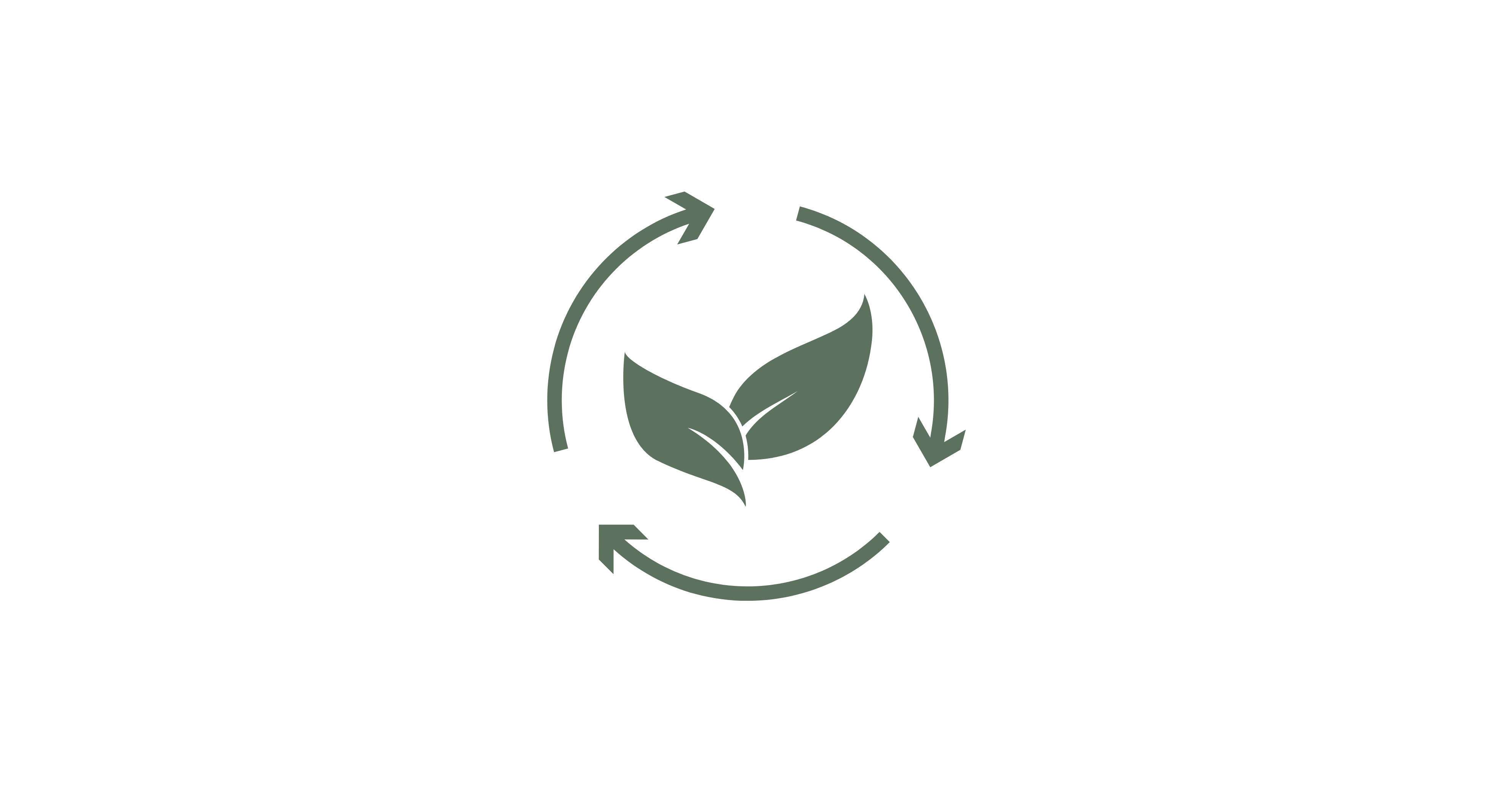 An icon showing two leaves, with arrows directed in a circle around them, representing the sustainability of A La KArt Creations.