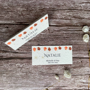 autumn themed plantable wedding place cards