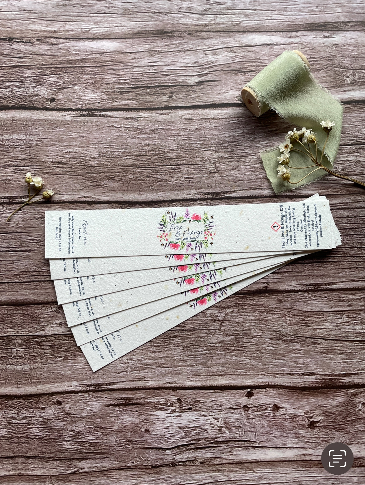 Custom Seed Paper Candle Labels