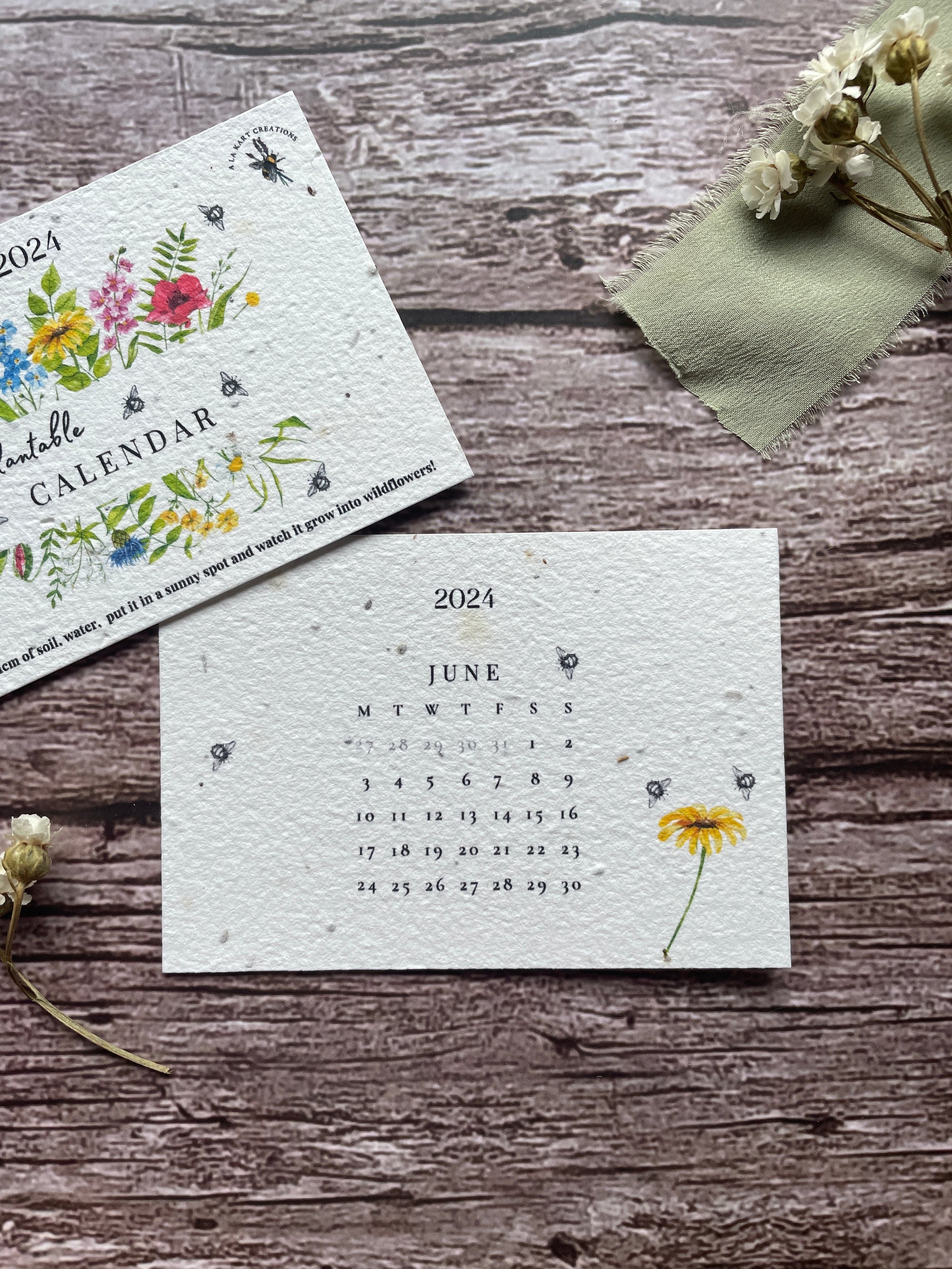 Wildflower Meadow | Start Anytime Custom 12 Month Plantable Calendar