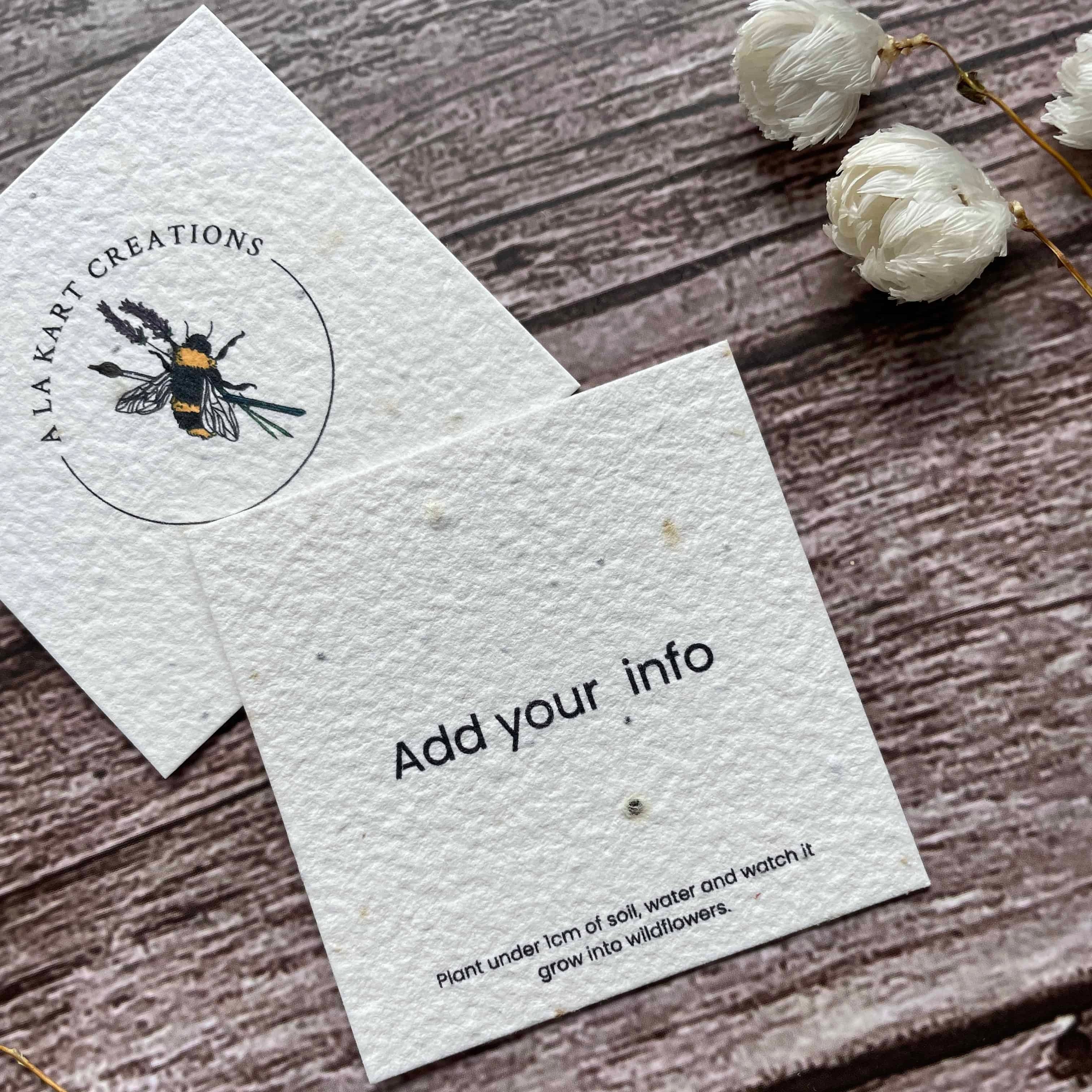 fully custom seed paper business cards