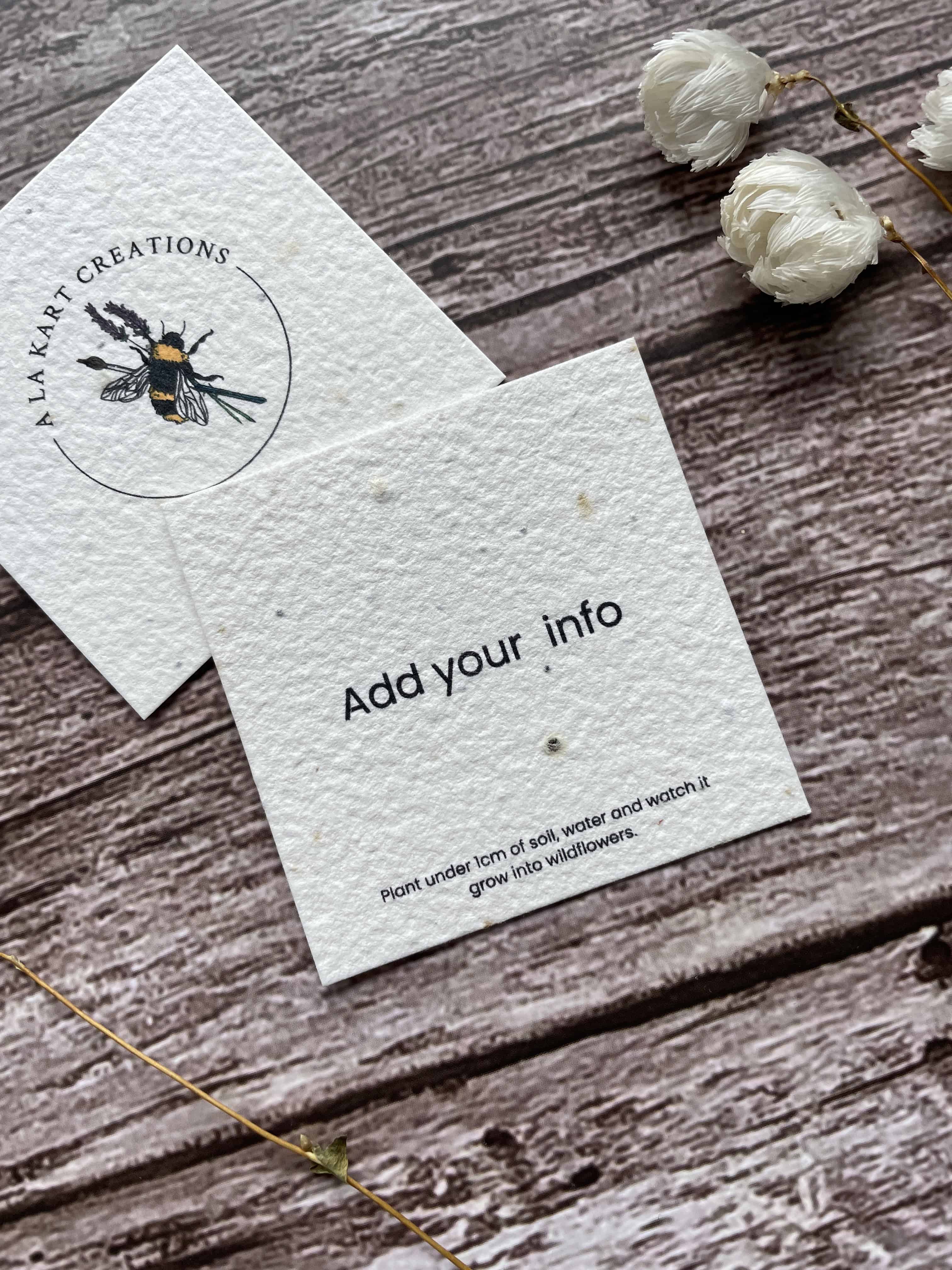 fully custom seed paper business cards