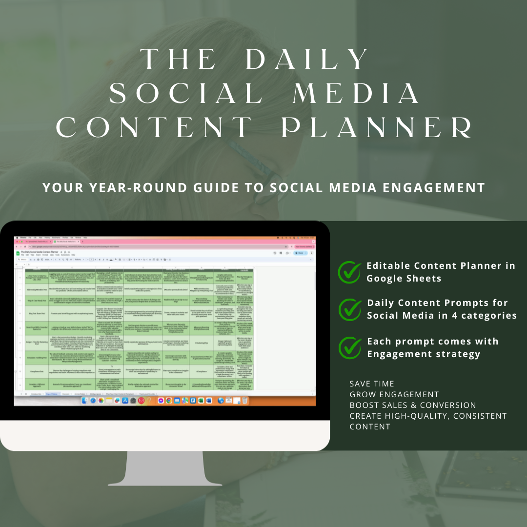 Daily Social Media Content Planner | 365 Prompts (Digital Download)