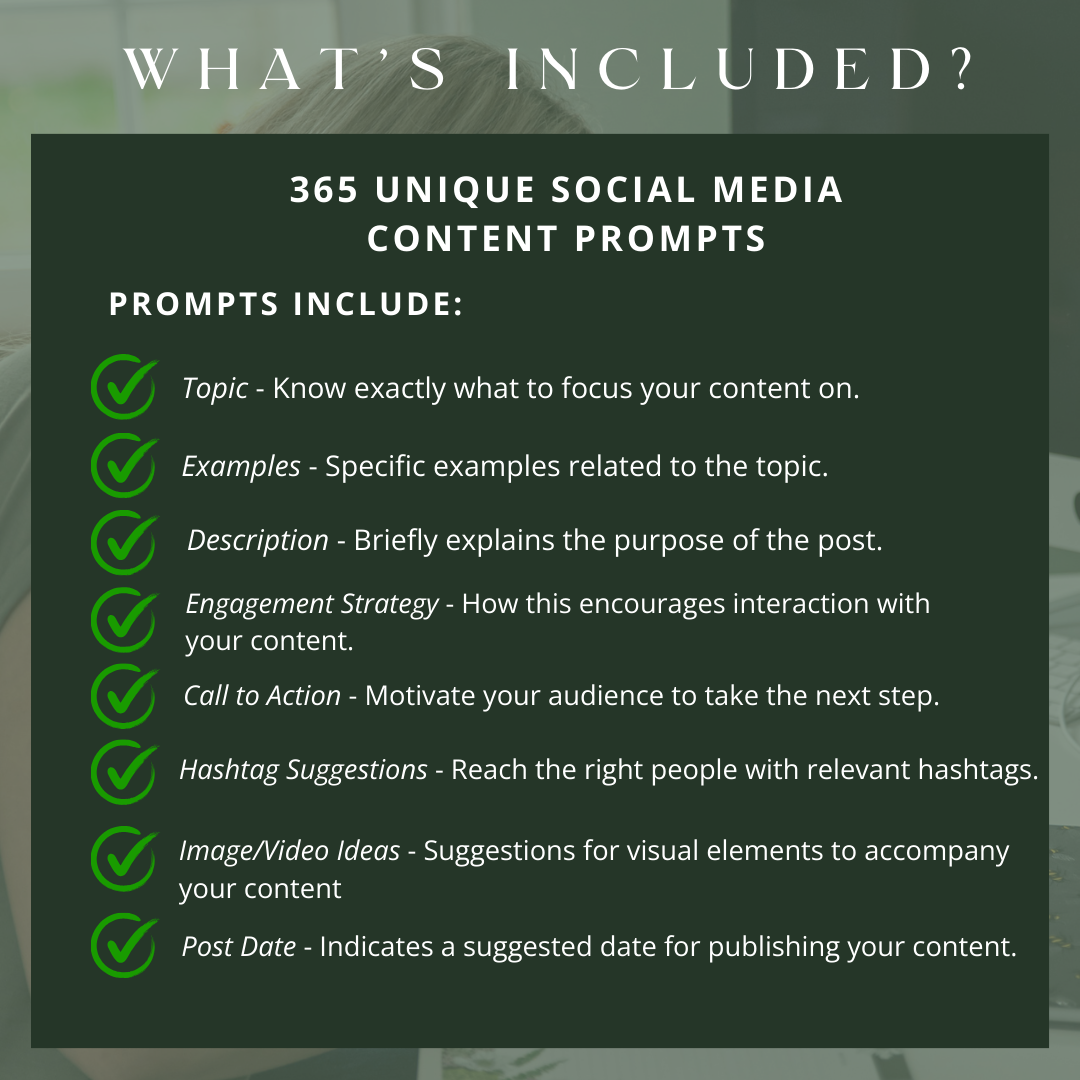 Daily Social Media Content Planner | 365 Prompts (Digital Download)