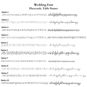 various font options for seed paper wedding stationery showcasing elegant, eco-friendly design choices, from alakartcreations