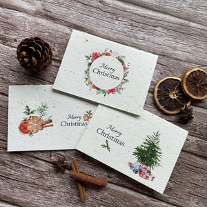 plantable Christmas card bundle landscape made from UK seed paper