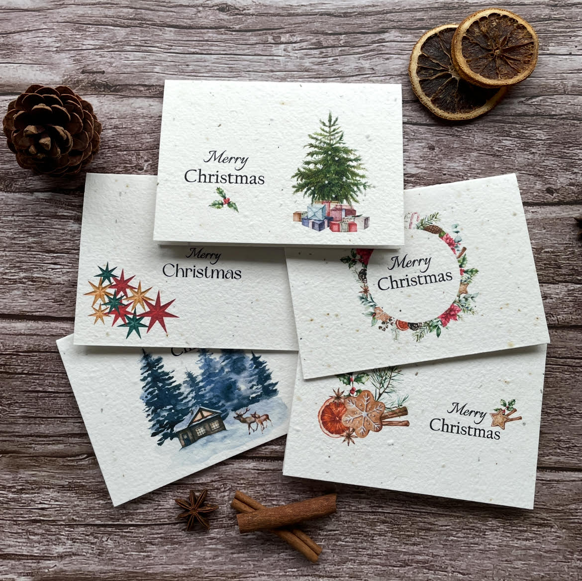 plantable christmas card bundle made from UK seed paper