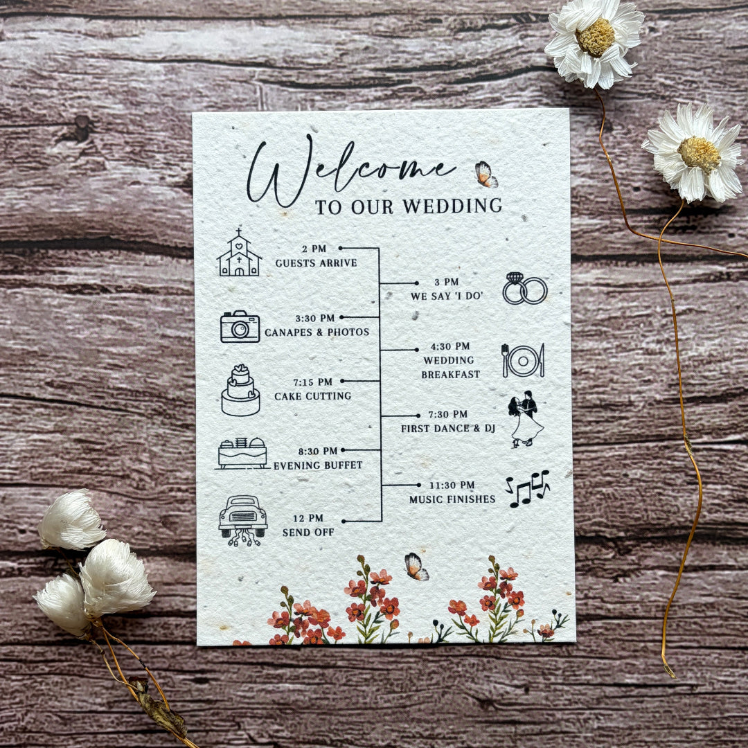 plantable order of the day with burnt orange flowers on a wooden surface with flowers