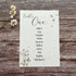 plantable seed paper seating plan cards  on a wooden background
