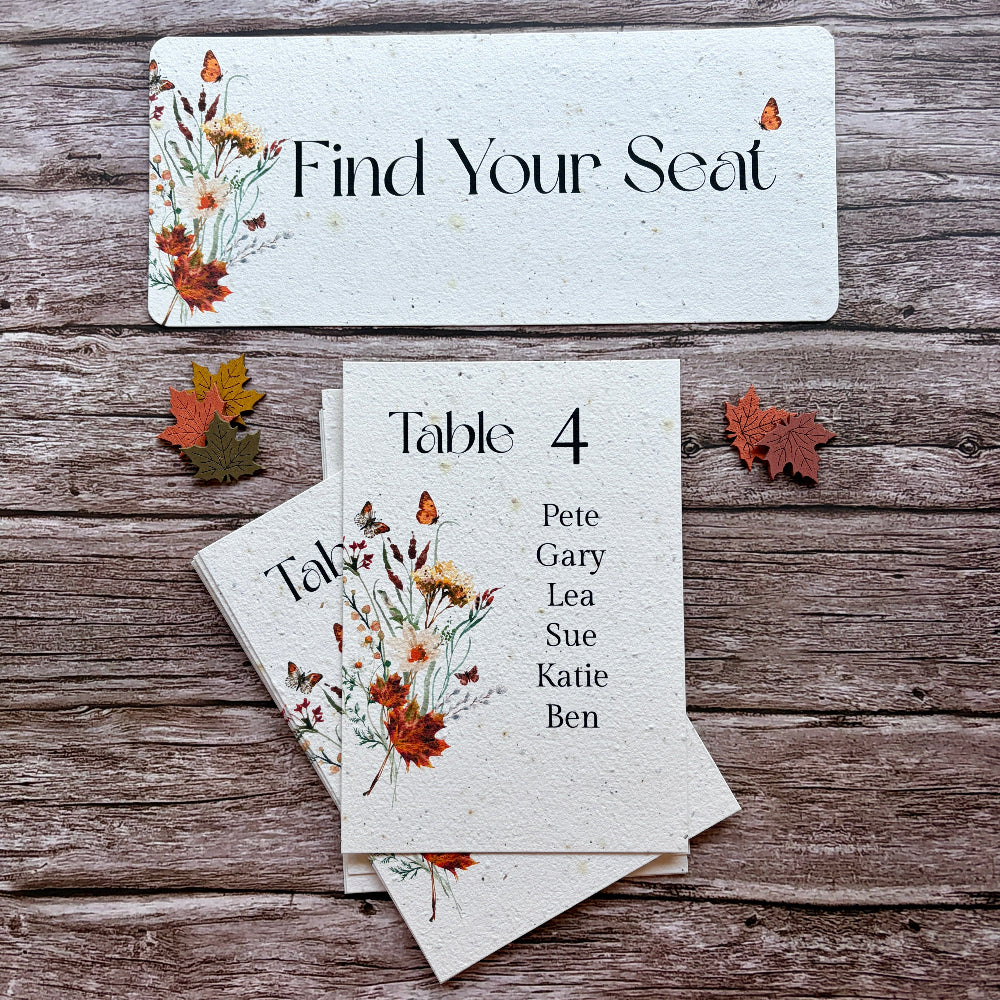 Set of plantable table seating plan with &