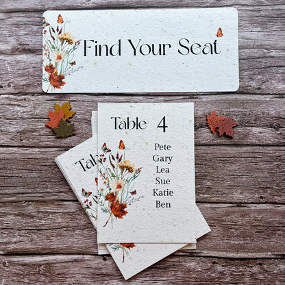 Set of plantable table seating plan with &
