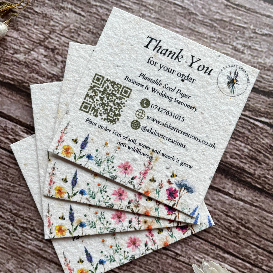 plantable thank you cards made of seed paper