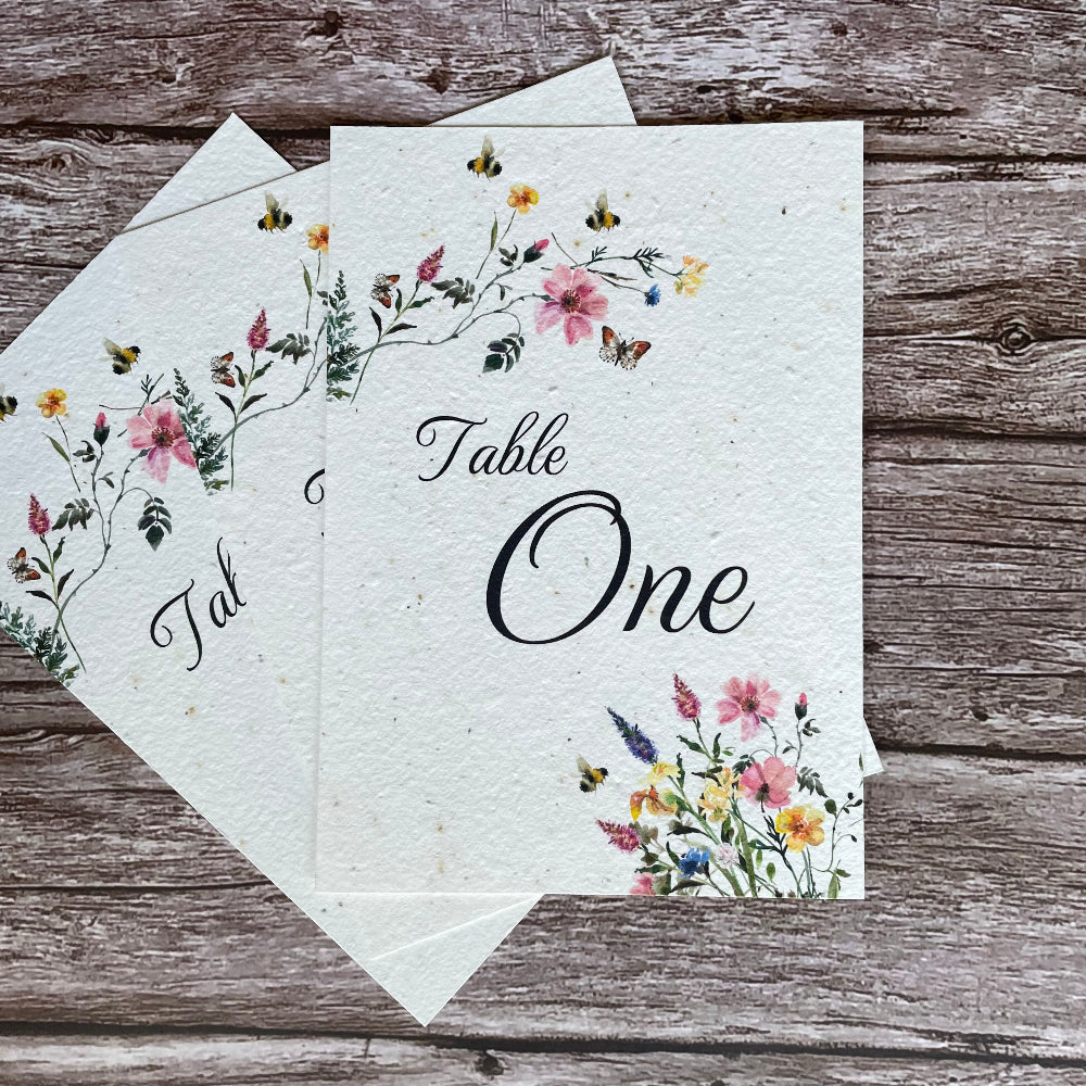 Floral table card with &