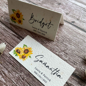 wedding name cards for guests made from seed paper