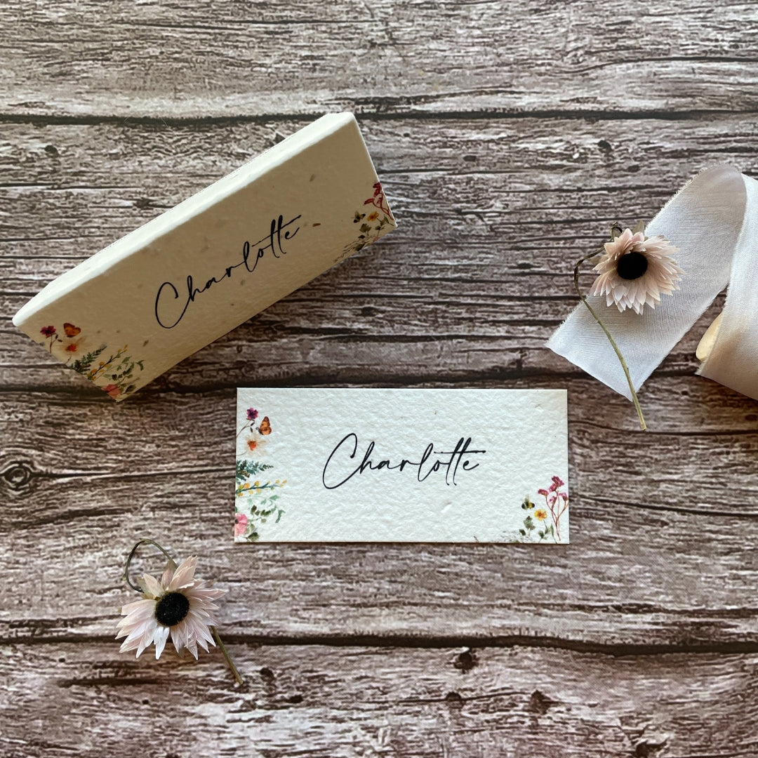 Plantable Wedding Guest Place Cards - Wildflower Meadow
