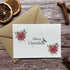 poinsettia plantable christmas card front, landscape design, eco-friendly card made from seed paper, alakartcreations
