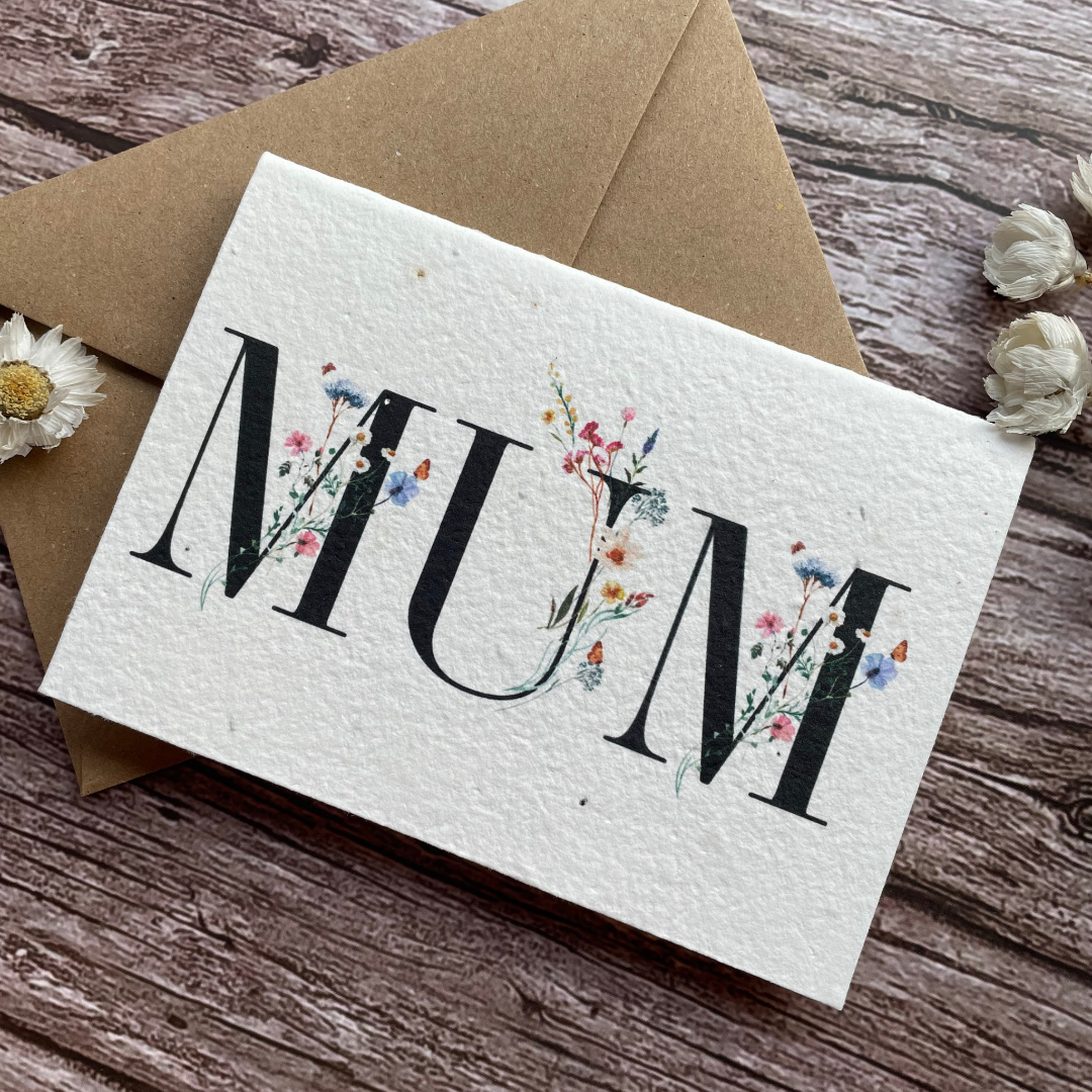 angled left view of personalised plantable mother&