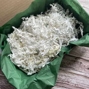 Front view of 1kg Plantable Shredded Box Filler showing eco-friendly packaging material.