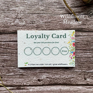 custom plantable seed paper reward cards featuring wildflower meadow design by alakartcreations