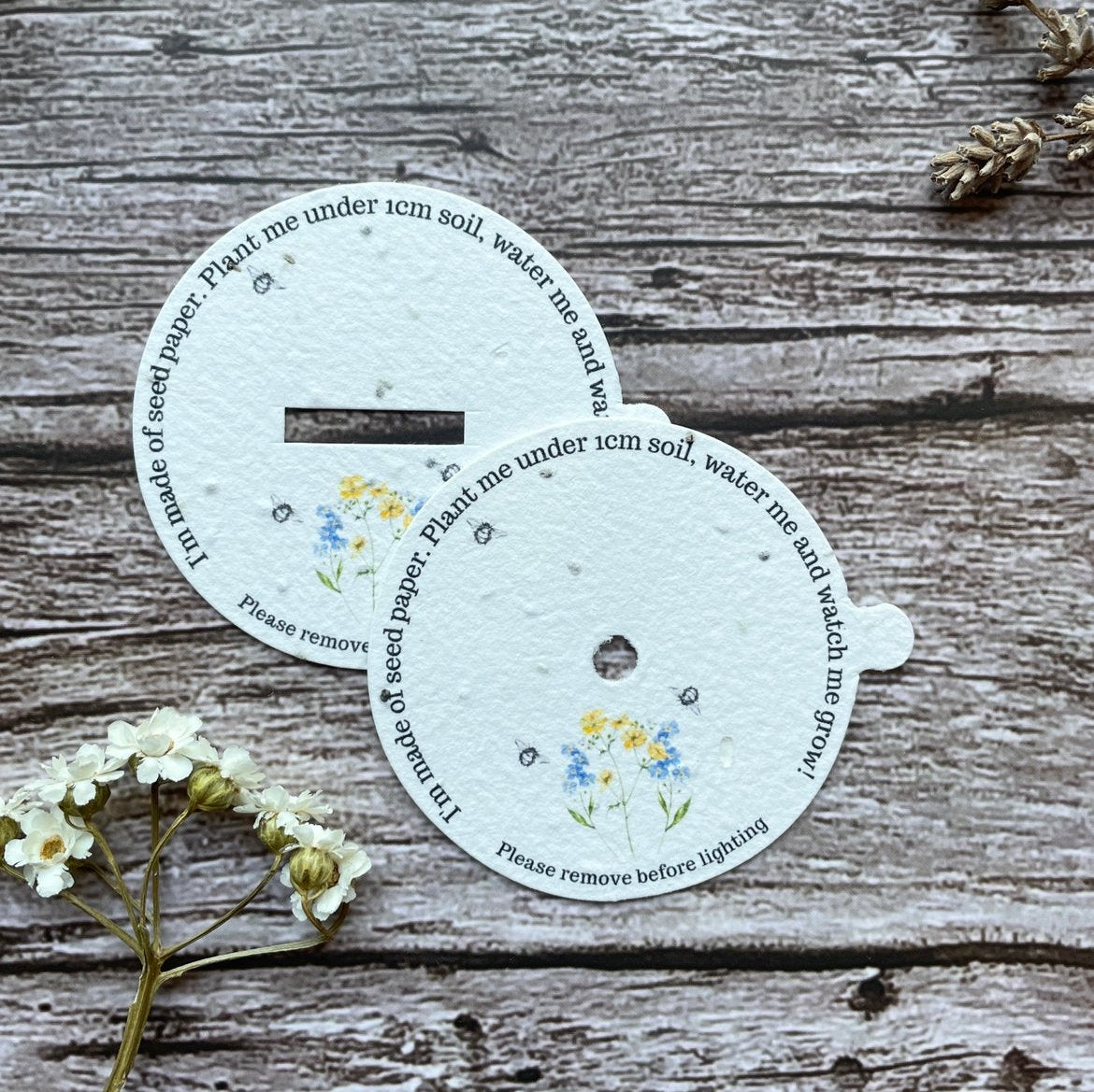 forget me not design plantable candle dust covers alakartcreations