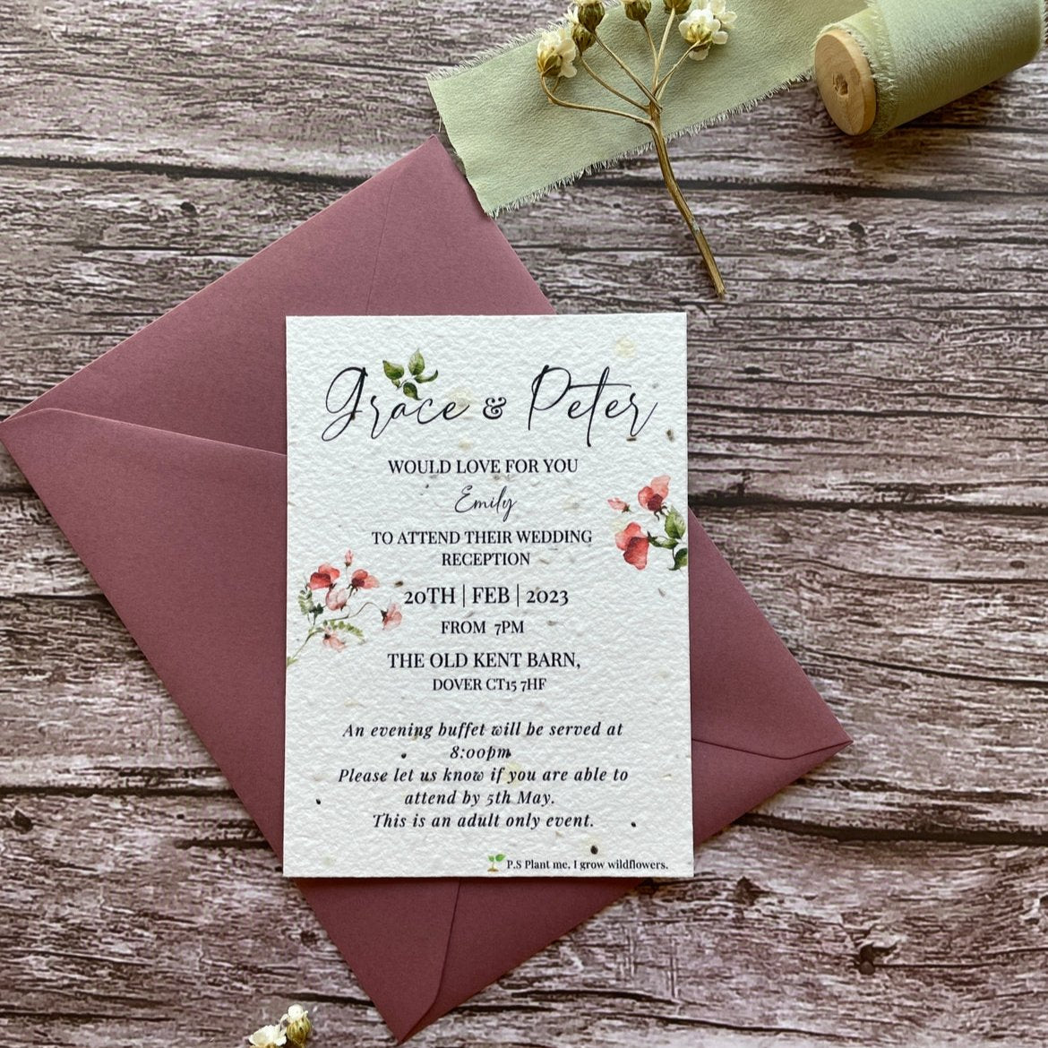 Plantable Evening Guest Wedding Invitations | Sweet Pea