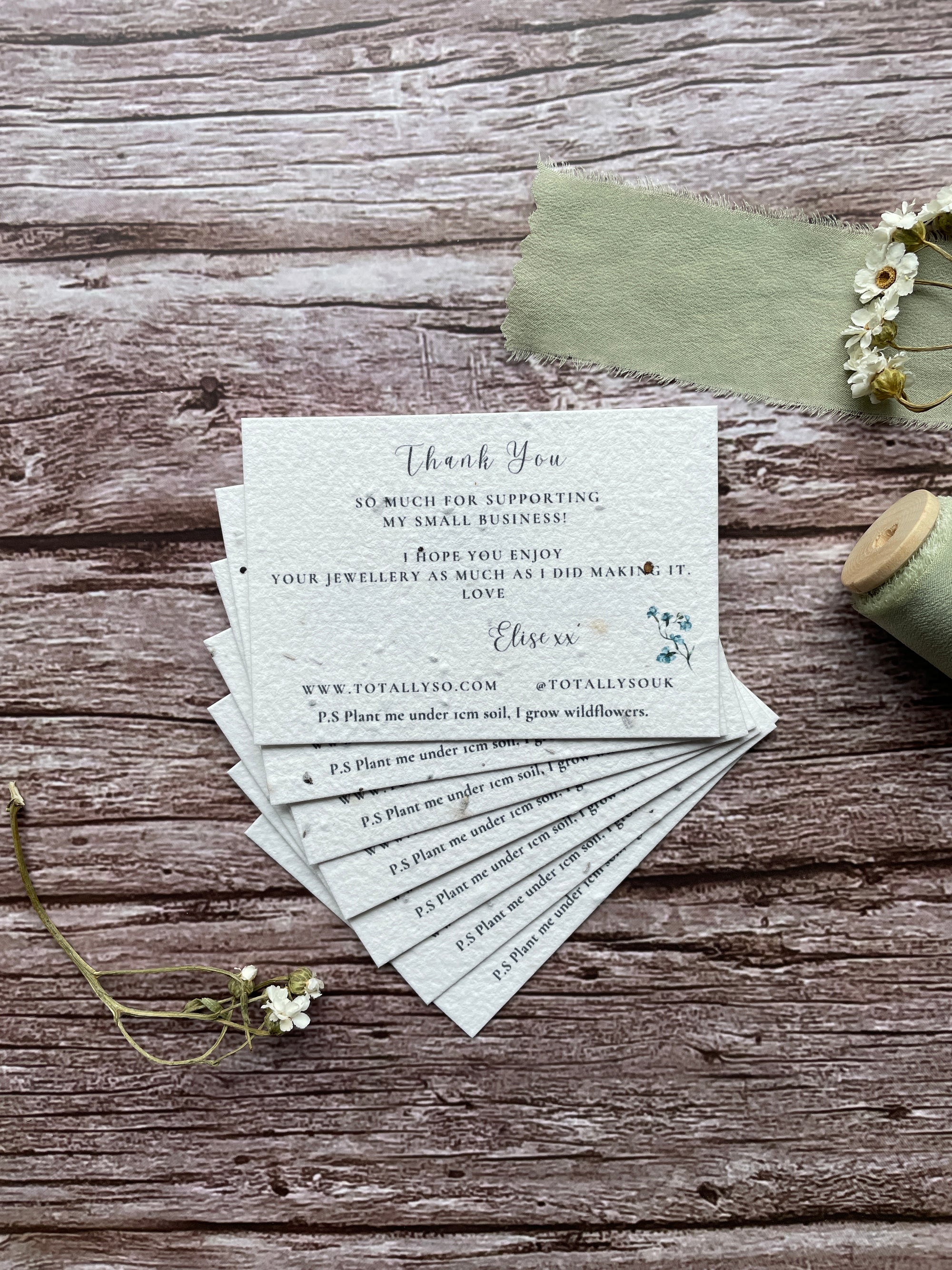 Seeded Paper Plantable Thank you cards
