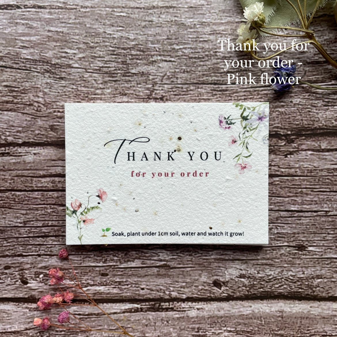 A7 Plantable Thank You Cards Leaflets & Gift Notes | Wildflower