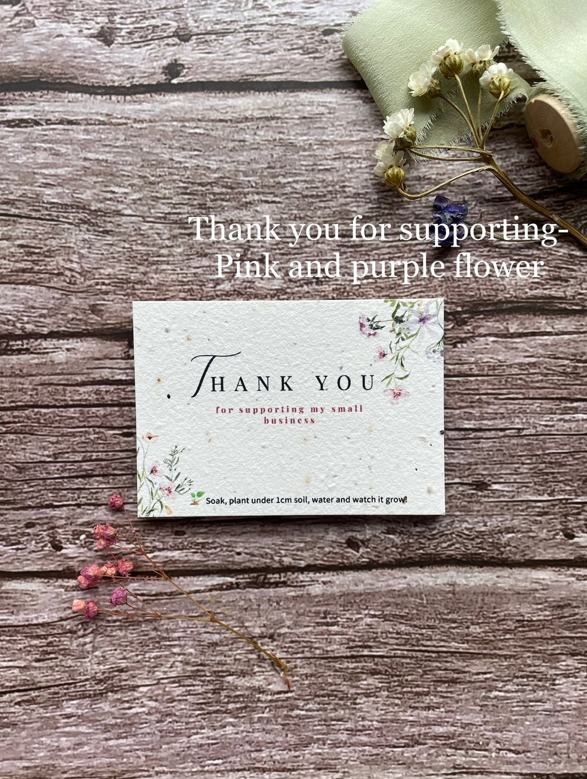 Pre-Designed A7 | Plantable Thank You Cards | Packs of 24 - 200