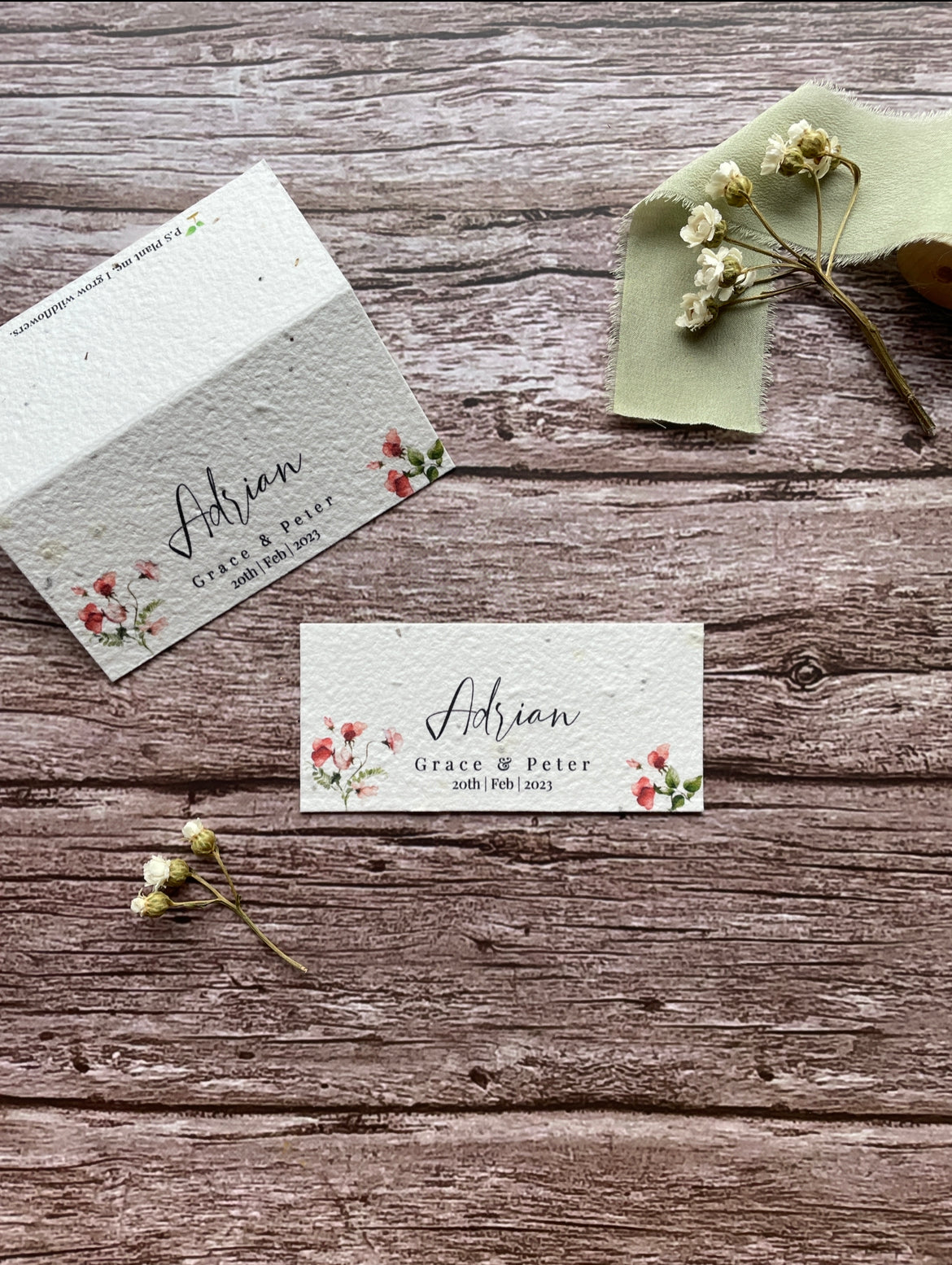 Plantable Wedding Place Cards - Sweet Pea