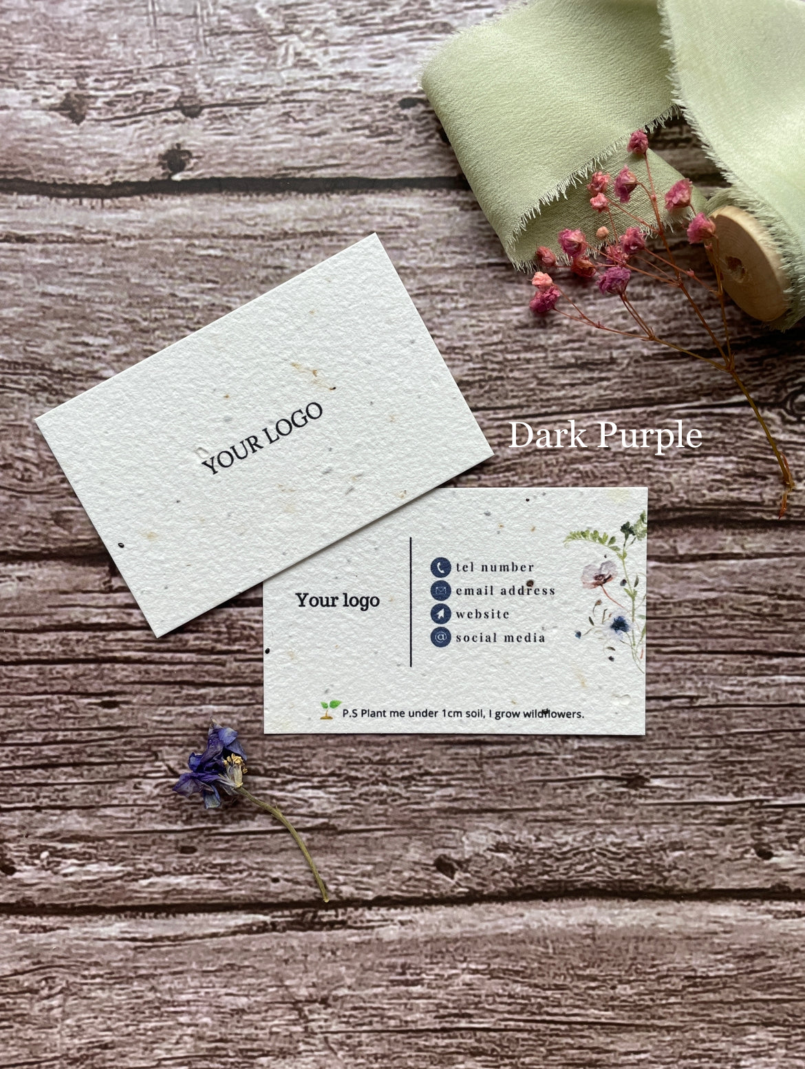 Pre-Designed Plantable Seed Paper Business Cards | Packs of 30 - 300