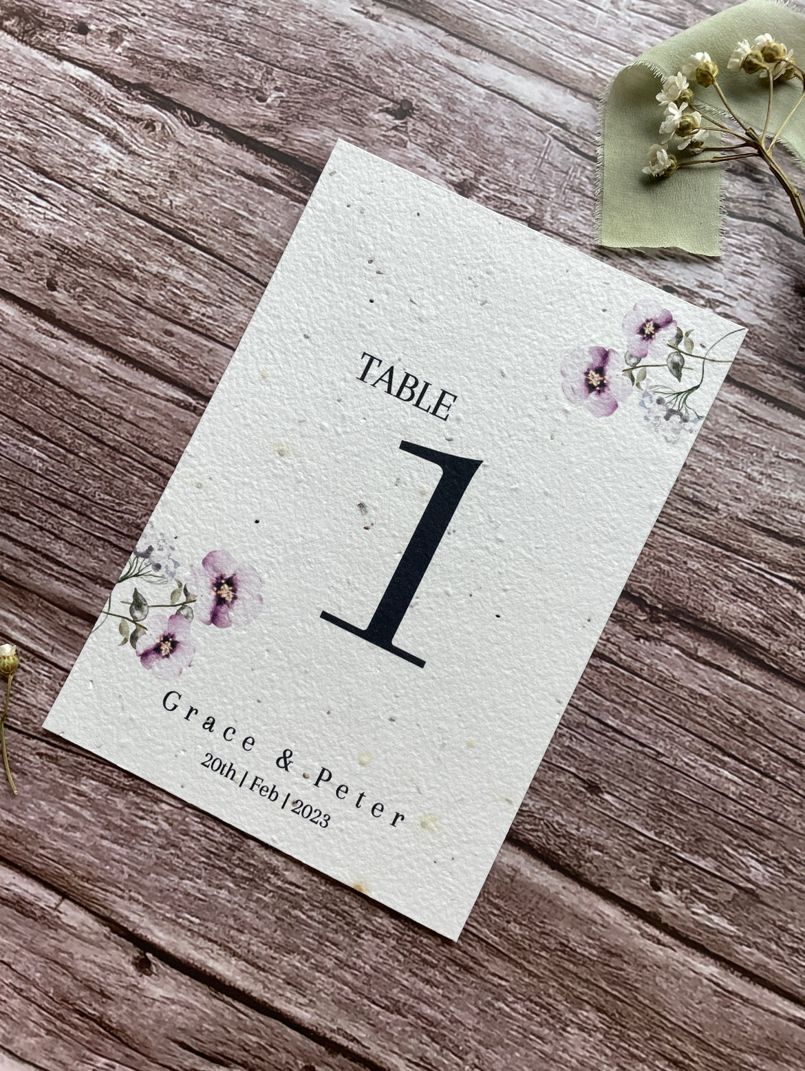 Mauve - Table Number or Name Cards