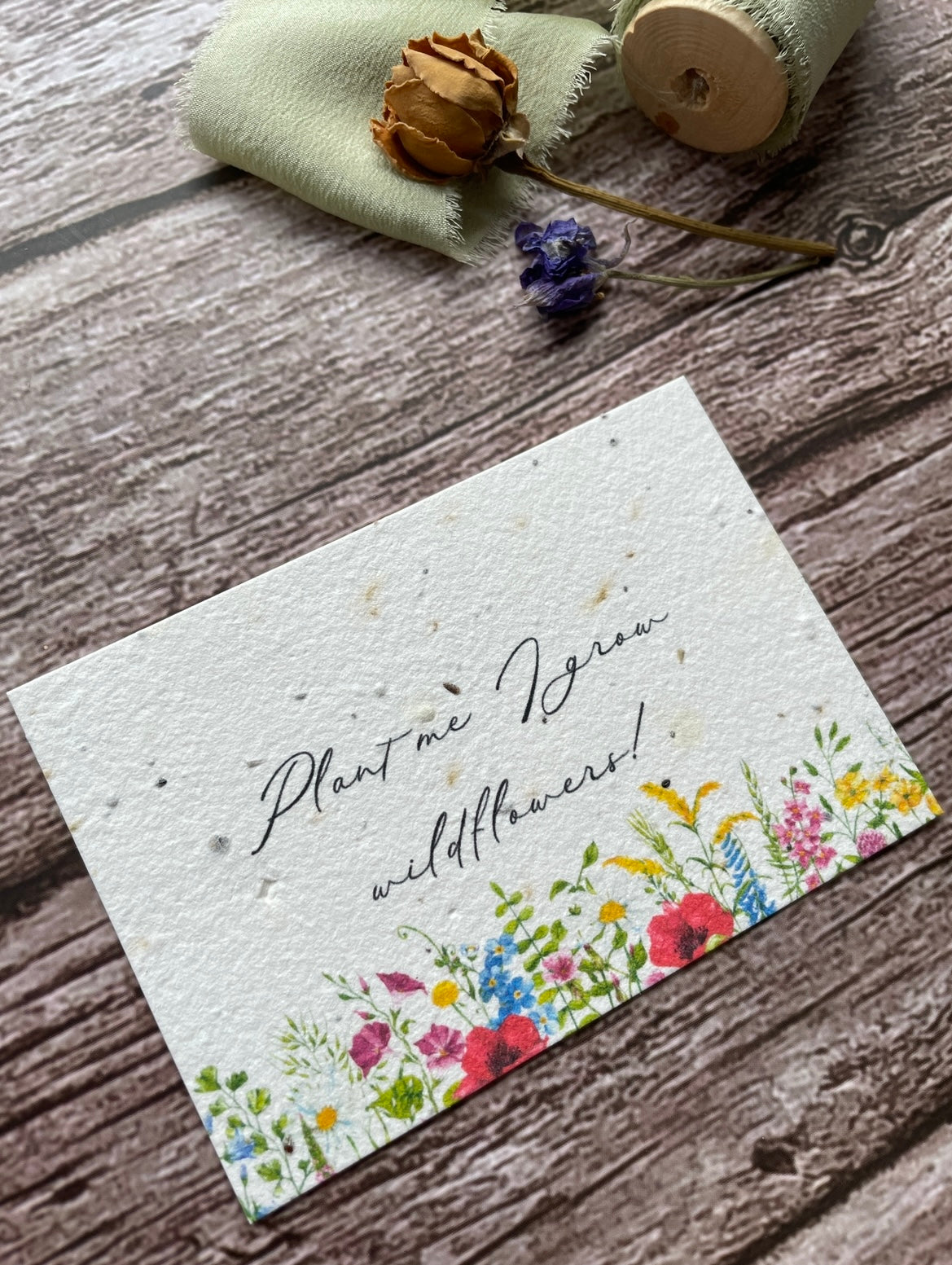 Plant Me I Grow Wildflowers! | Plantable Thank You Cards | Packs of 24 / 50 / 100