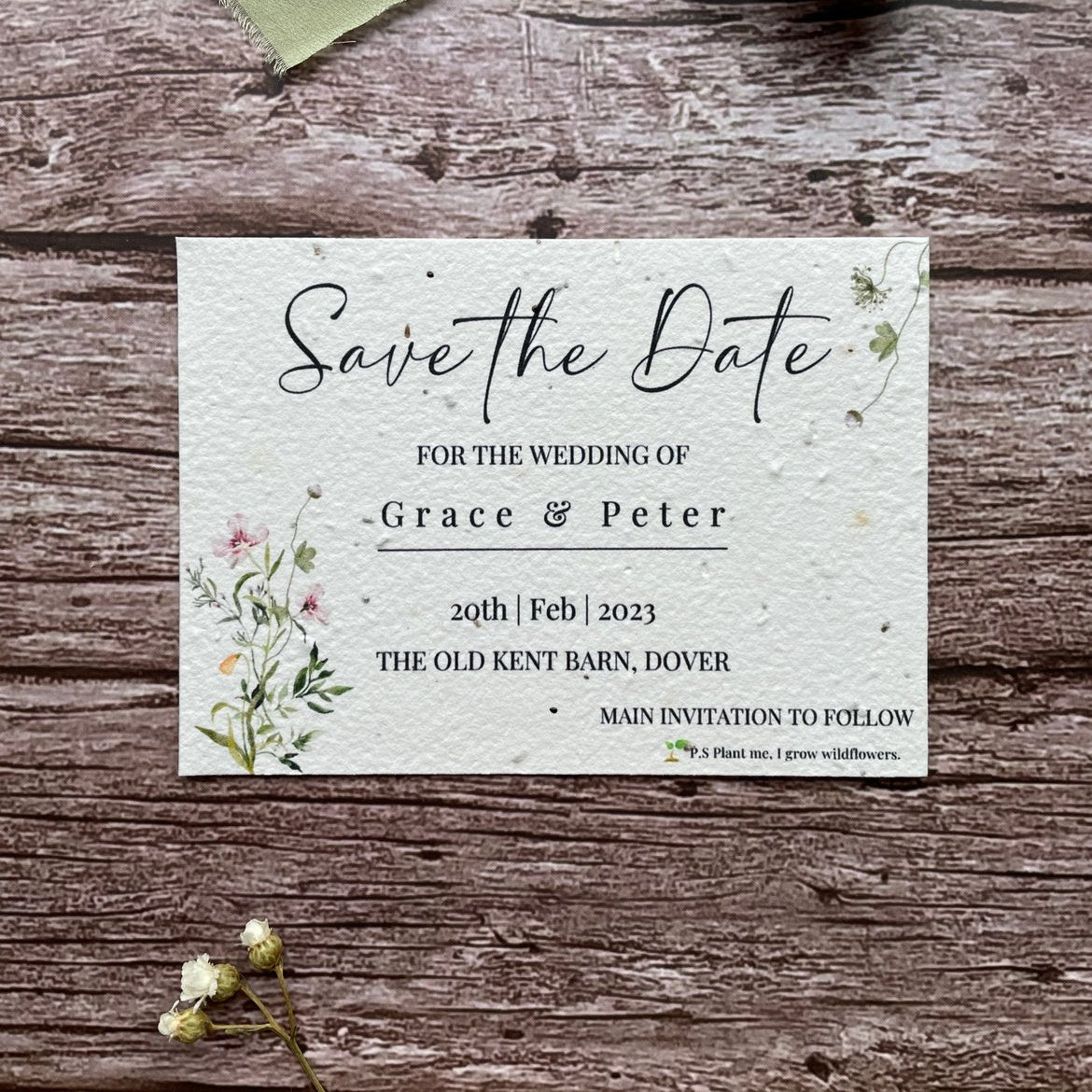 Plantable Wedding Save the Date Cards | Spring Green