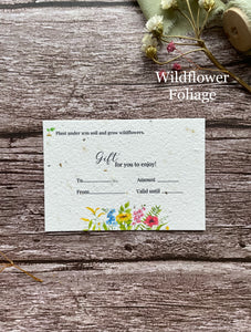Wildflower Foliage Designed Gift Cards
