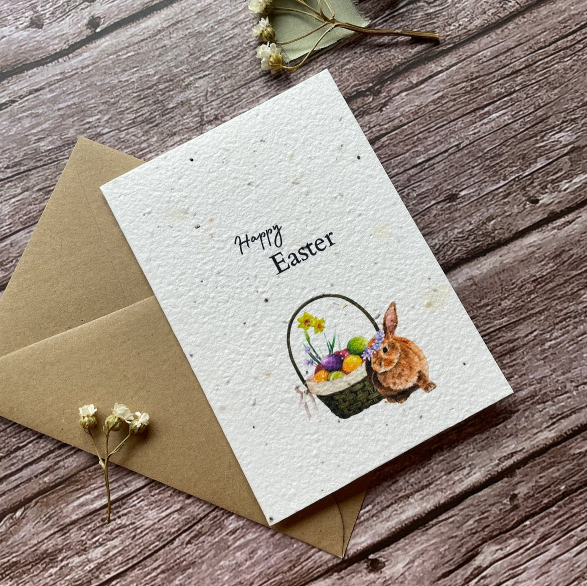 Personalised Plantable Easter Card | Bunny in a Basket