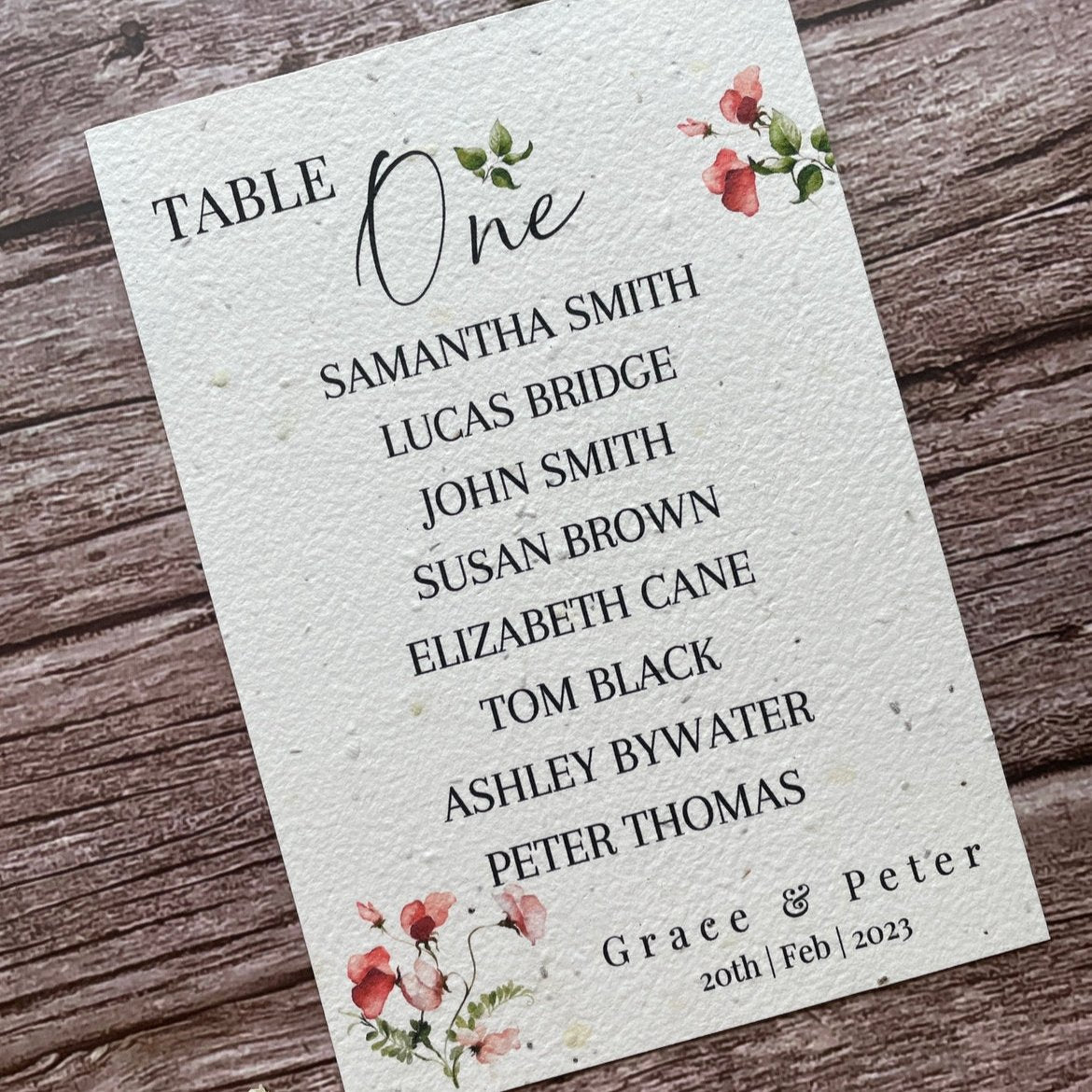 Plantable Wedding Table Seating Plan | Sweet Pea