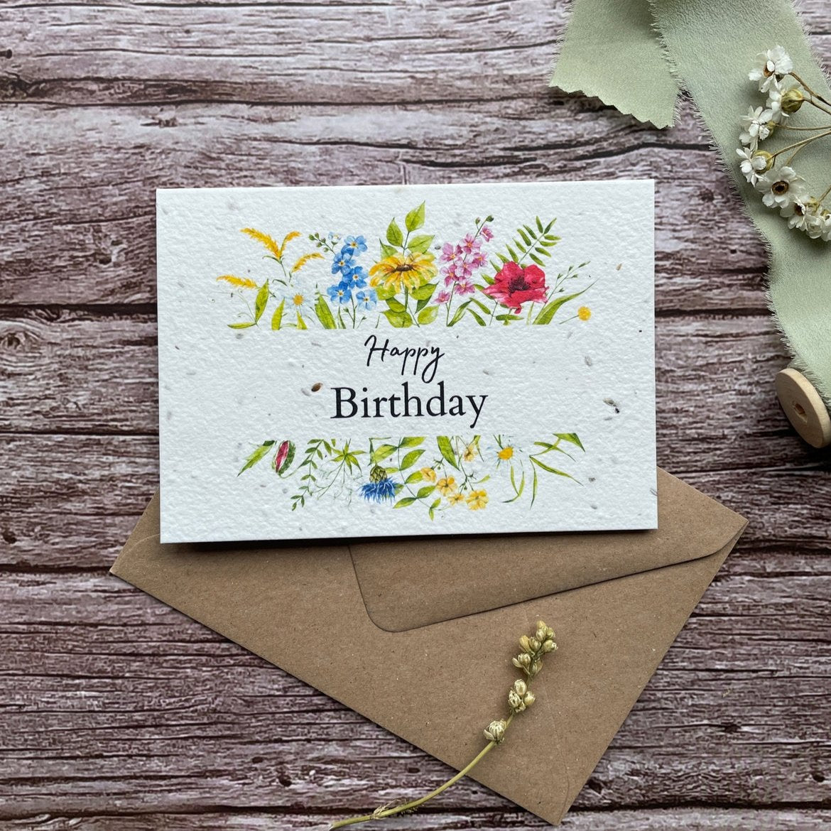 Recyclable Plantable Birthday Flowers Card