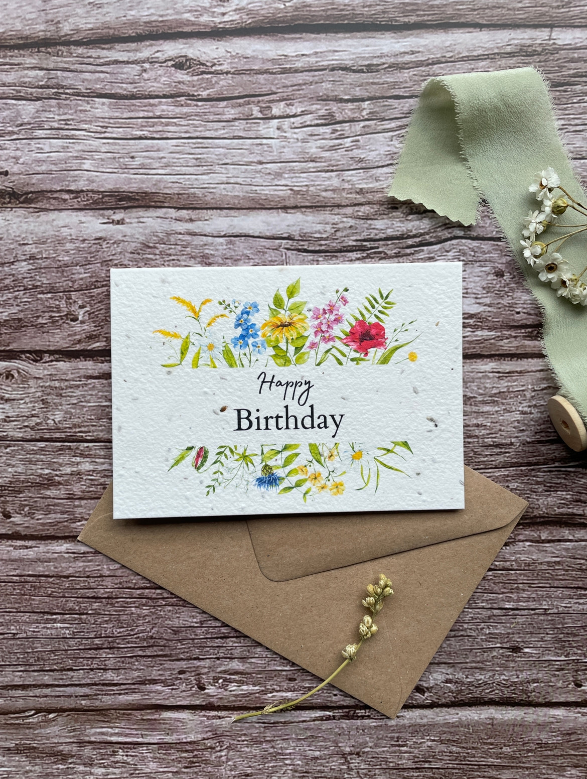 Recyclable Plantable Birthday Flowers Card