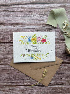 Recyclable Plantable Birthday Flowers Card