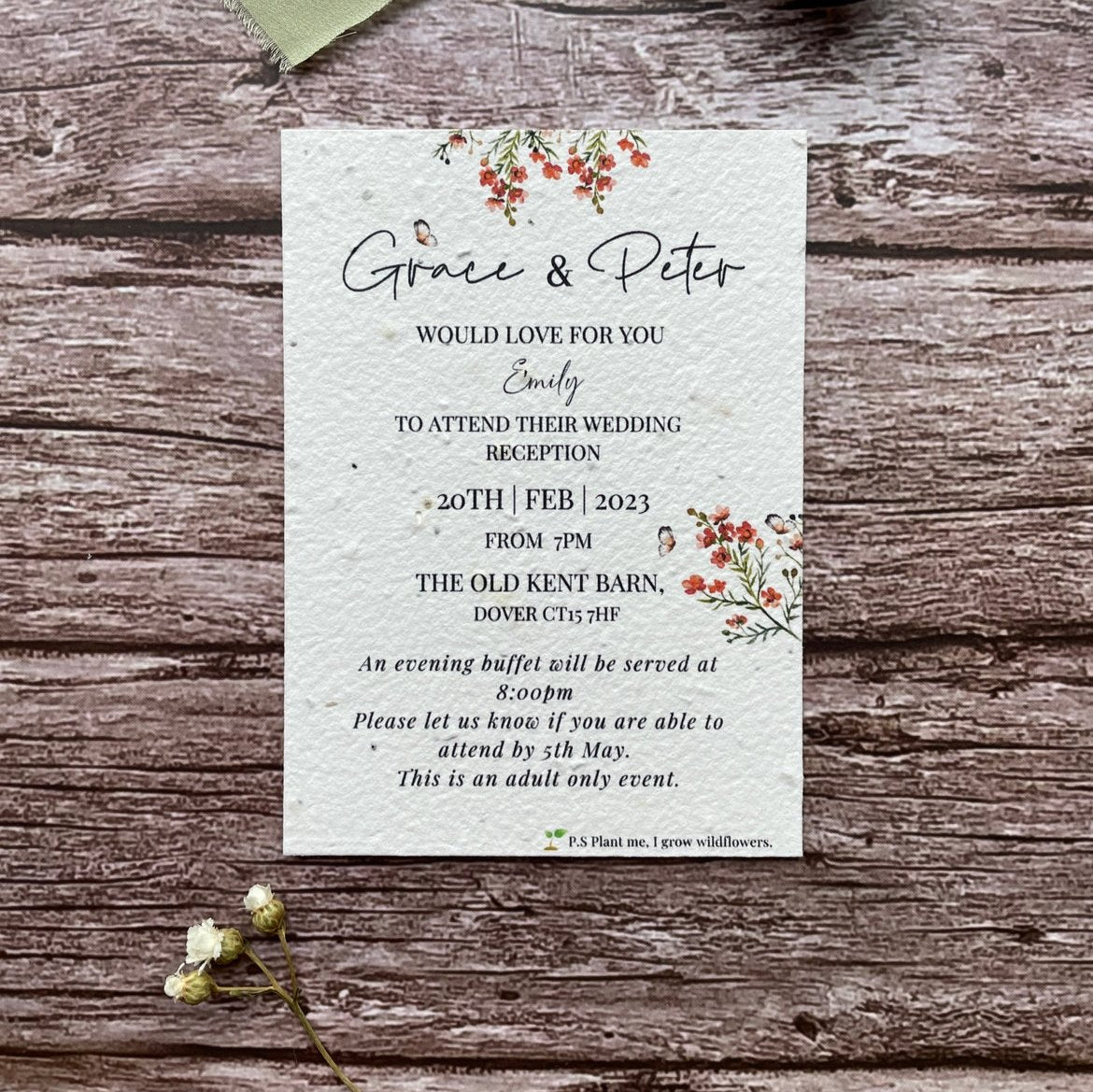 Plantable Evening Guest Wedding Invitations | Burnt Orange