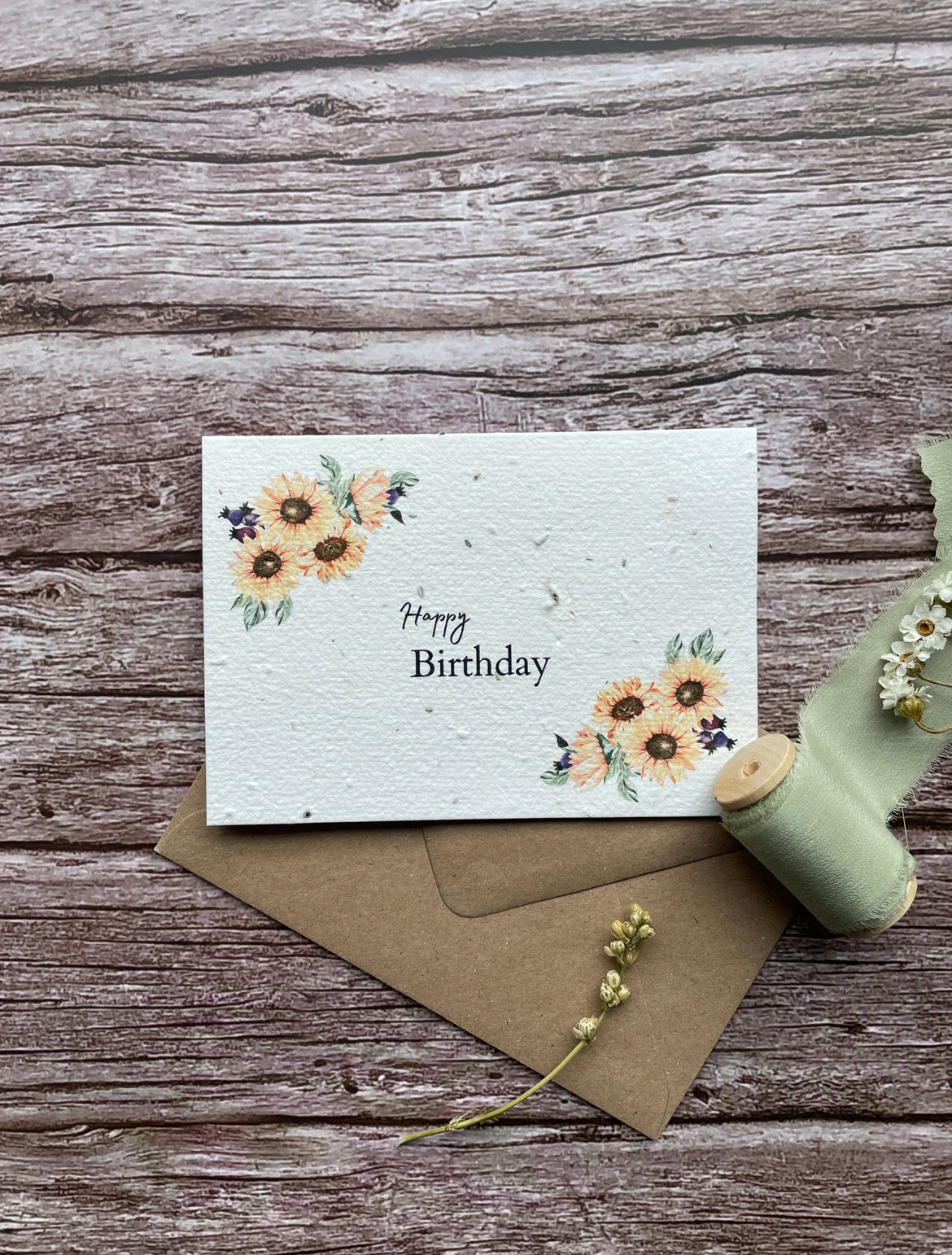 Recyclable Plantable Birthday Sunflower Card