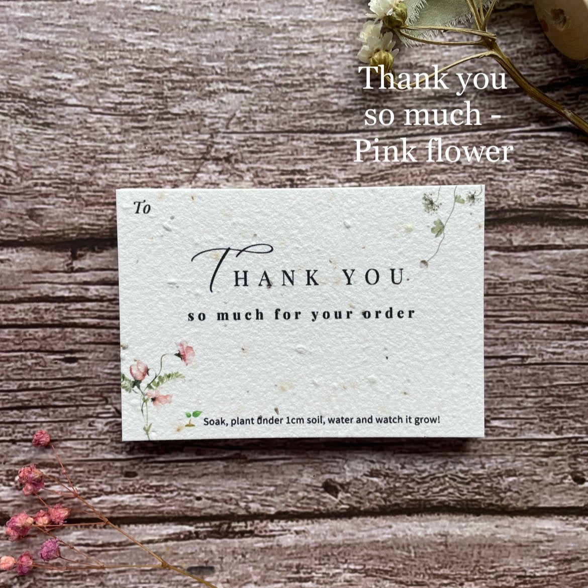 A7 Plantable Thank You Cards Leaflets & Gift Notes | Wildflower