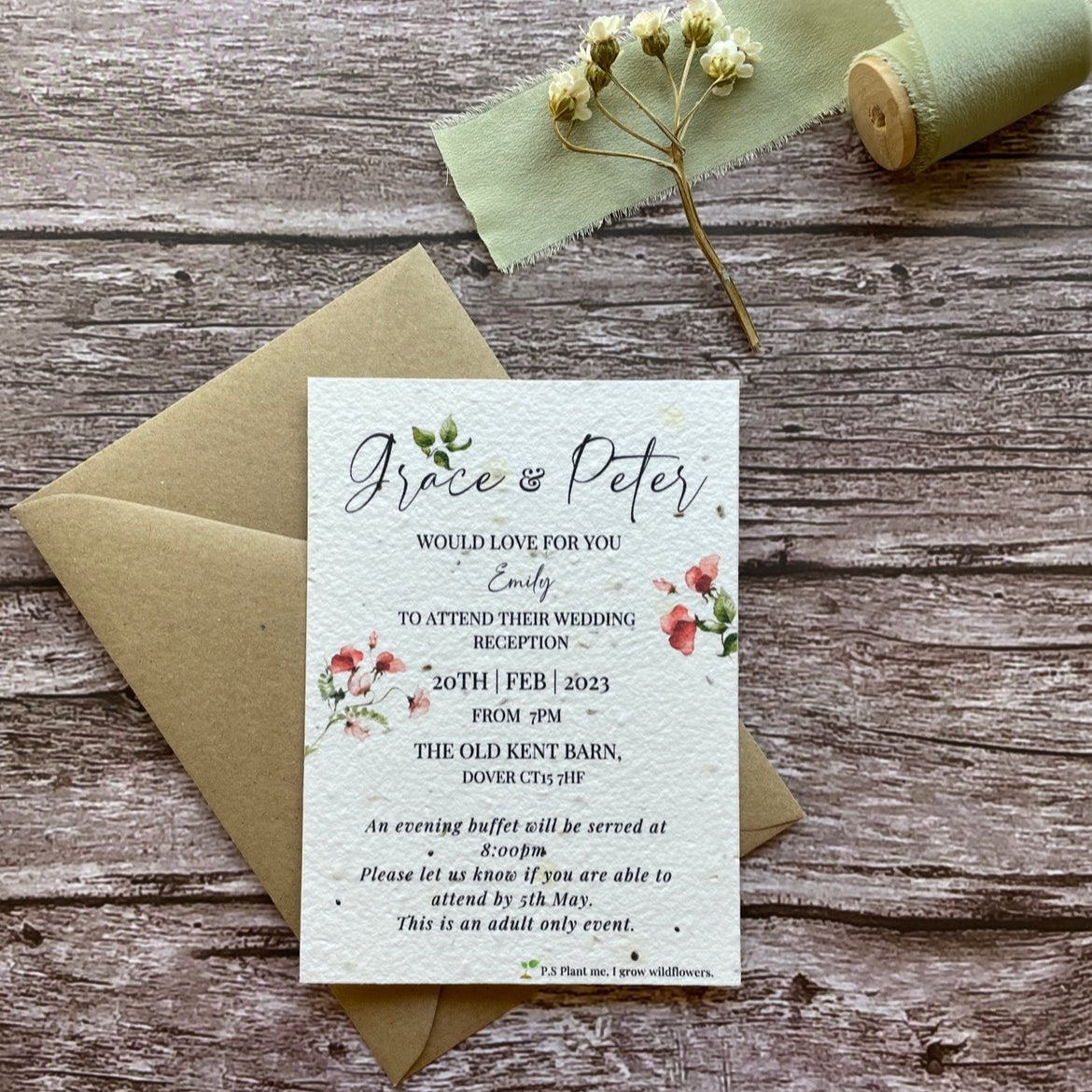 Plantable Evening Guest Wedding Invitations | Sweet Pea