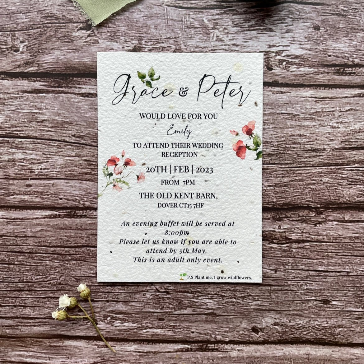 Plantable Evening Guest Wedding Invitations | Sweet Pea