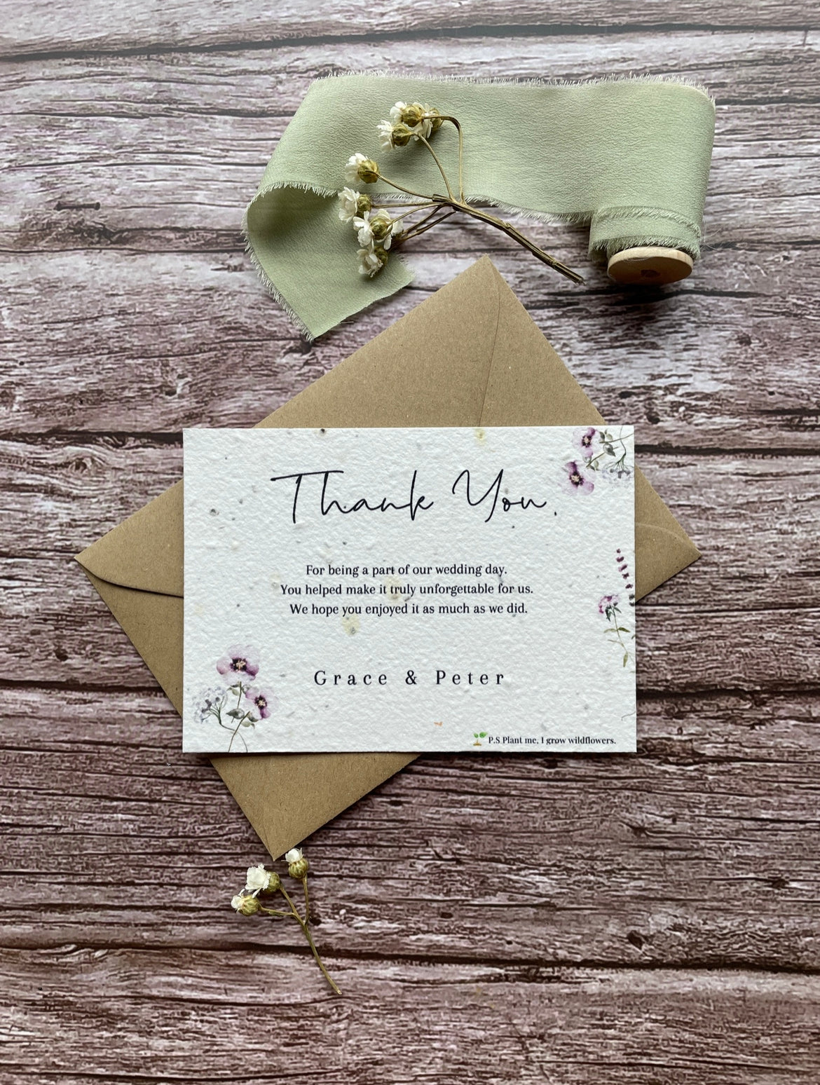 Plantable Wedding Thank You Cards - Lilac