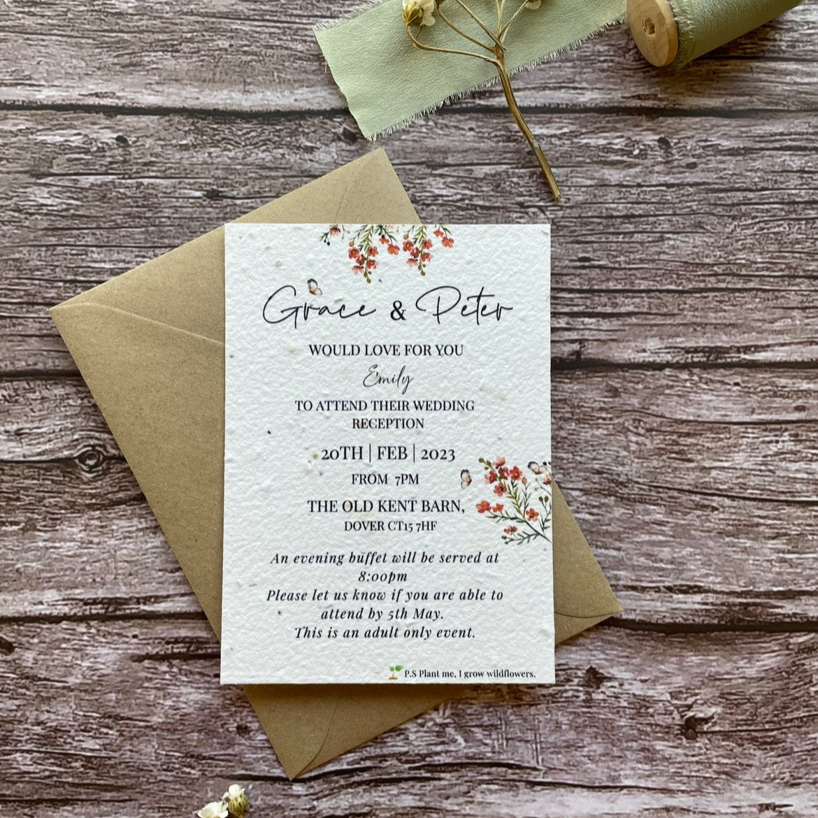 Plantable Evening Guest Wedding Invitations | Burnt Orange