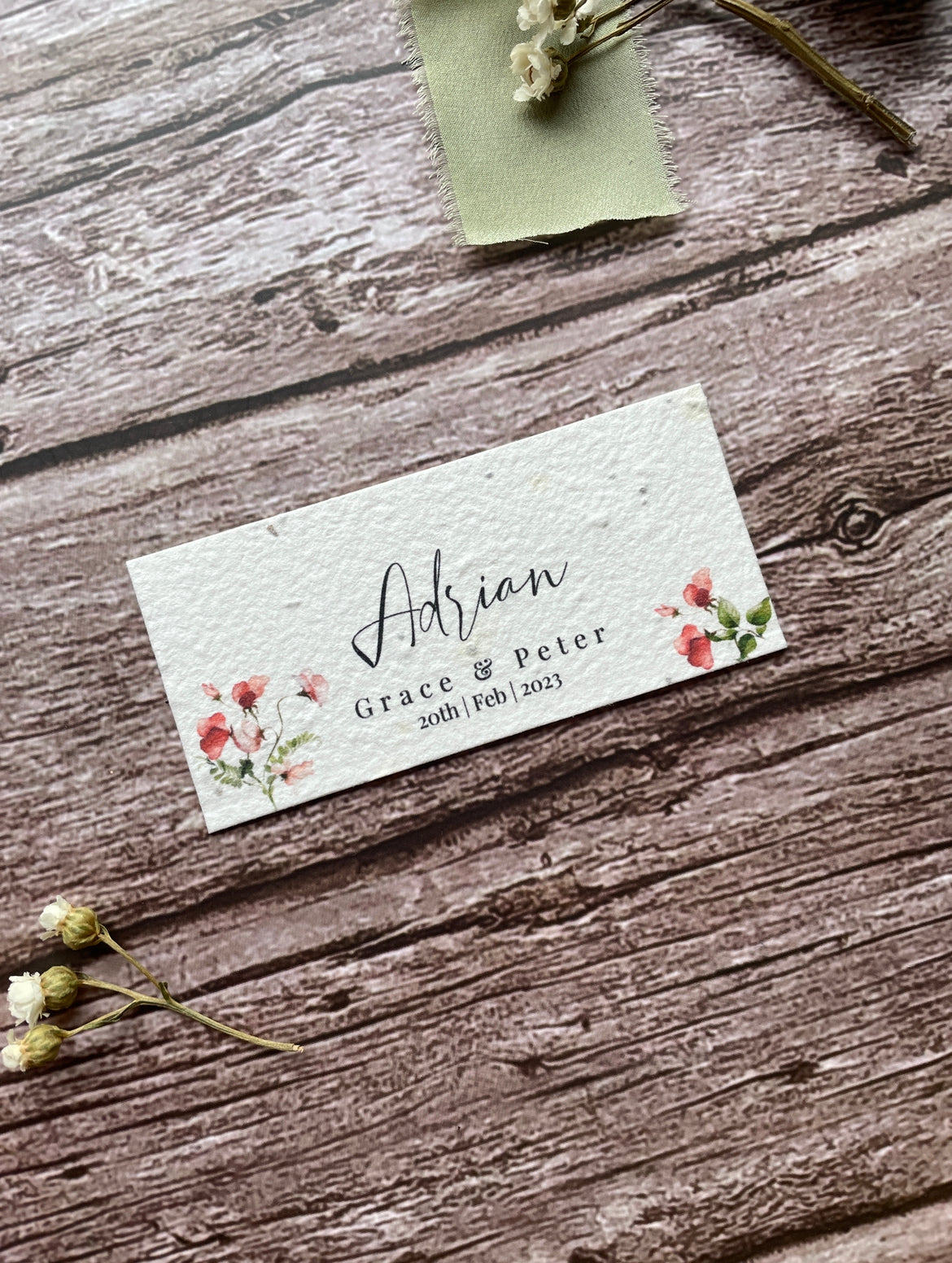 Plantable Wedding Place Cards - Sweet Pea